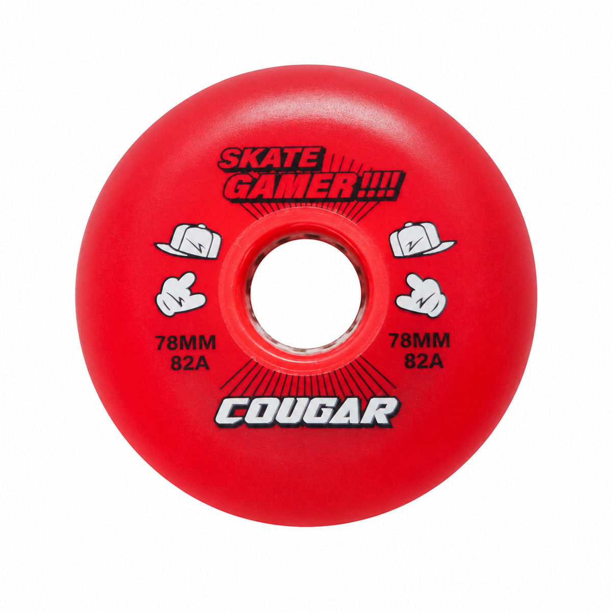 original Cougar LED skate wheels red